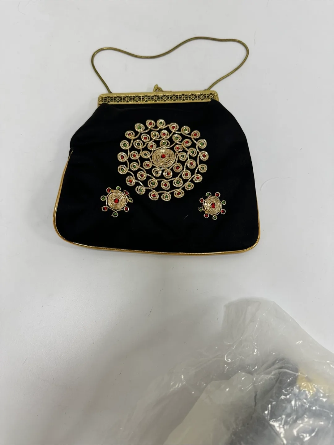 Vintage Black Embroidered Evening Bag thumbnail