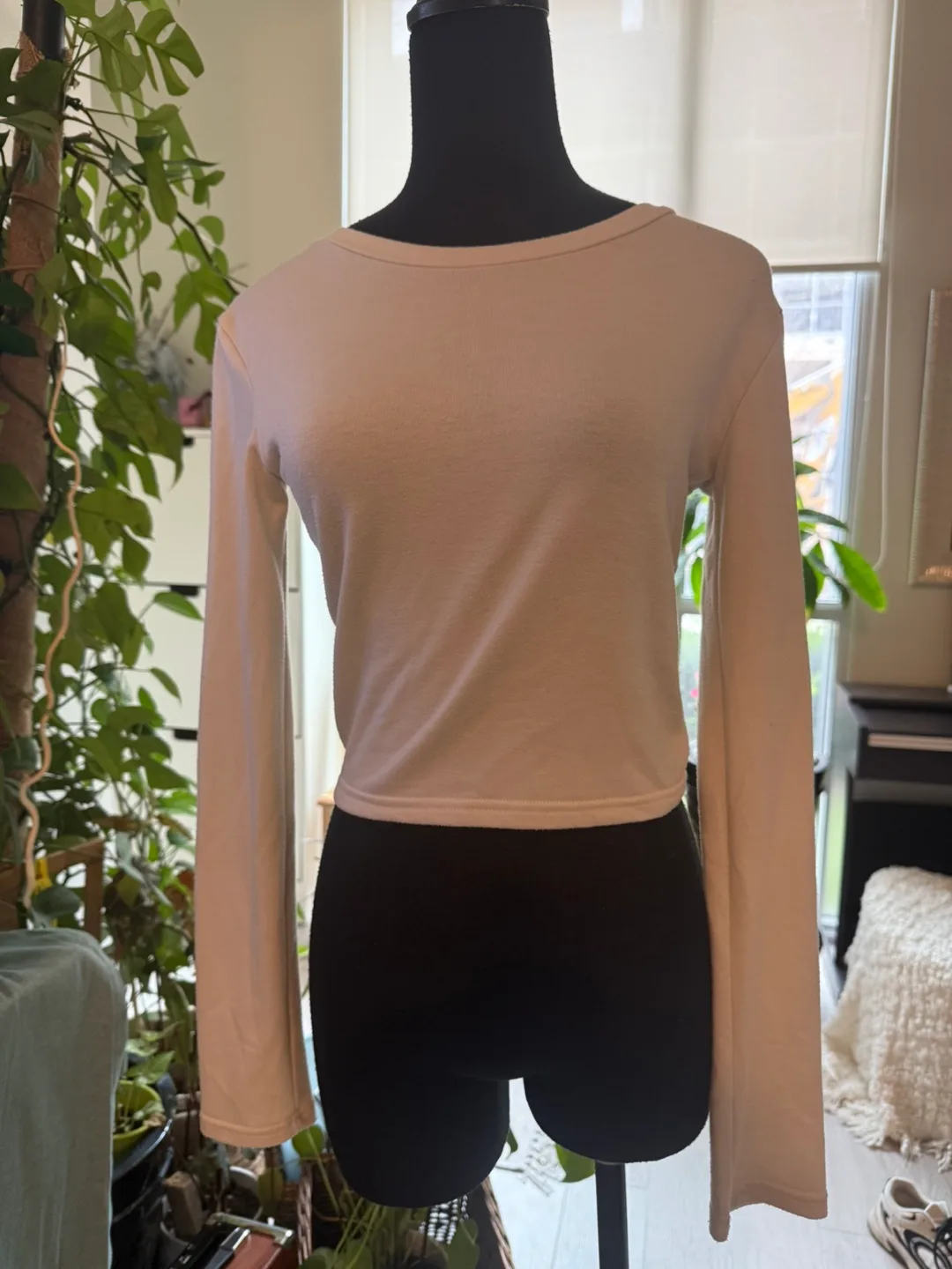 Oak + Fort Long Sleeve Crop Top - Size S/P