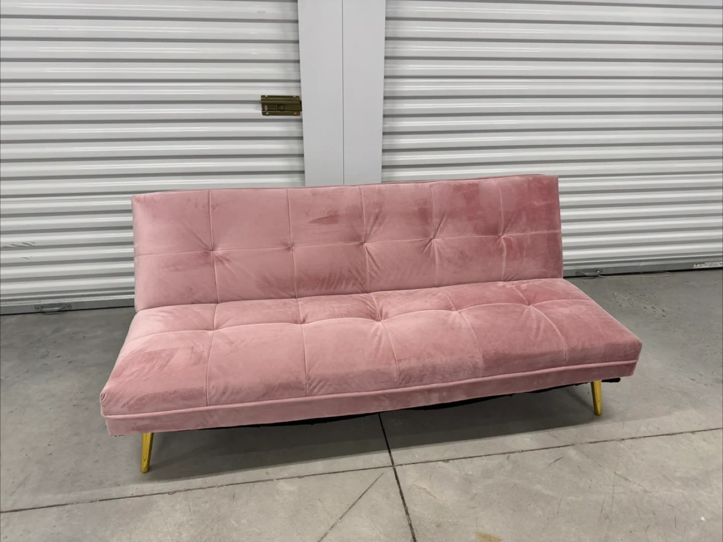 Structube Pink Velvet Futon Sofa Bed (DELIVERY AVAILABLE) image indicator(4)