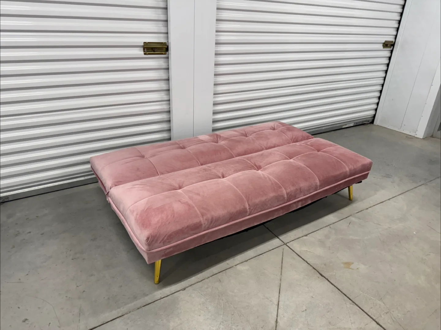 Structube Pink Velvet Futon Sofa Bed (DELIVERY AVAILABLE) image indicator(5)