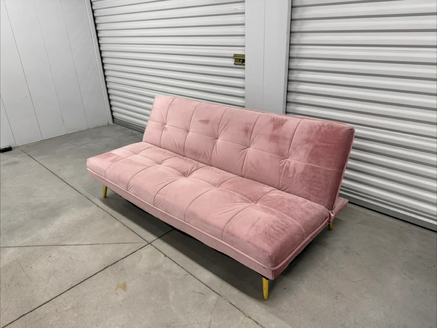 Structube Pink Velvet Futon Sofa Bed (DELIVERY AVAILABLE) image indicator(6)