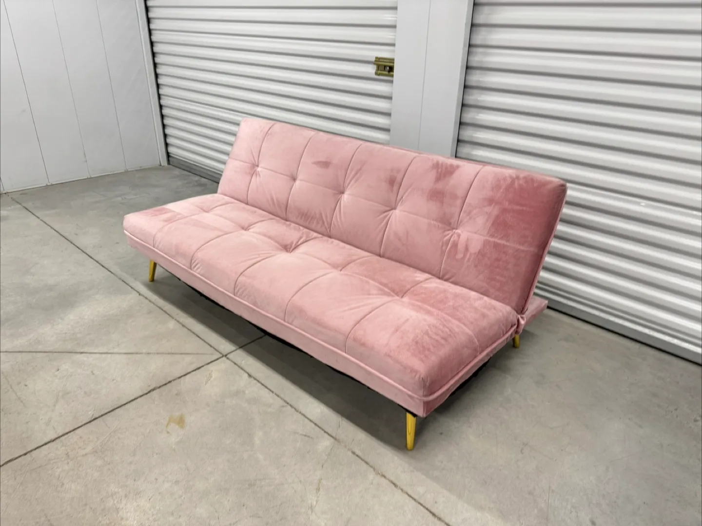 Structube Pink Velvet Futon Sofa Bed (DELIVERY AVAILABLE) image indicator(3)