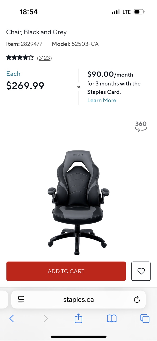 Emerge Vartan Gaming Chair - Black & Grey - photo 4