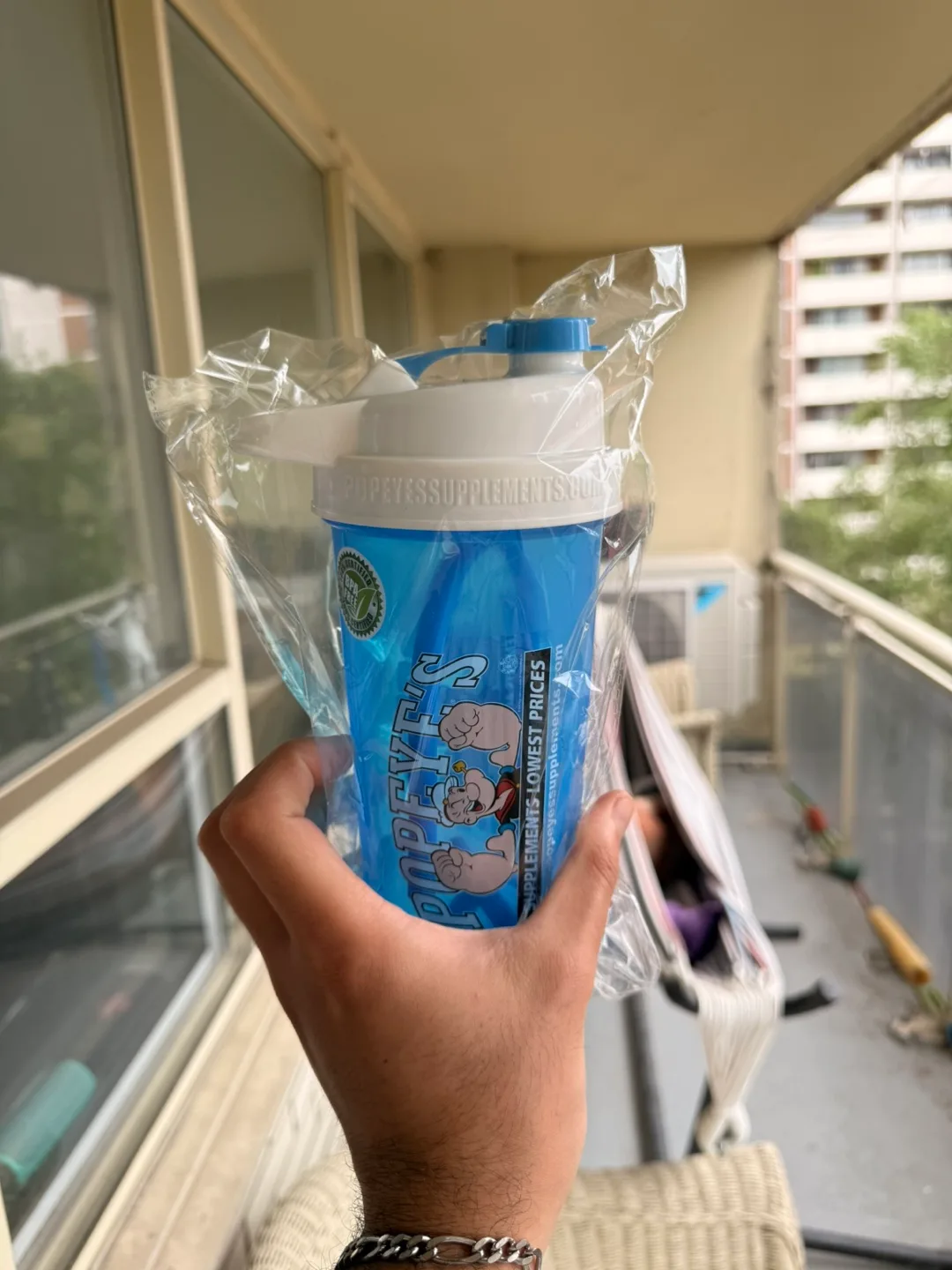 Popeye's Supplements Blue Shaker Cup - New thumbnail