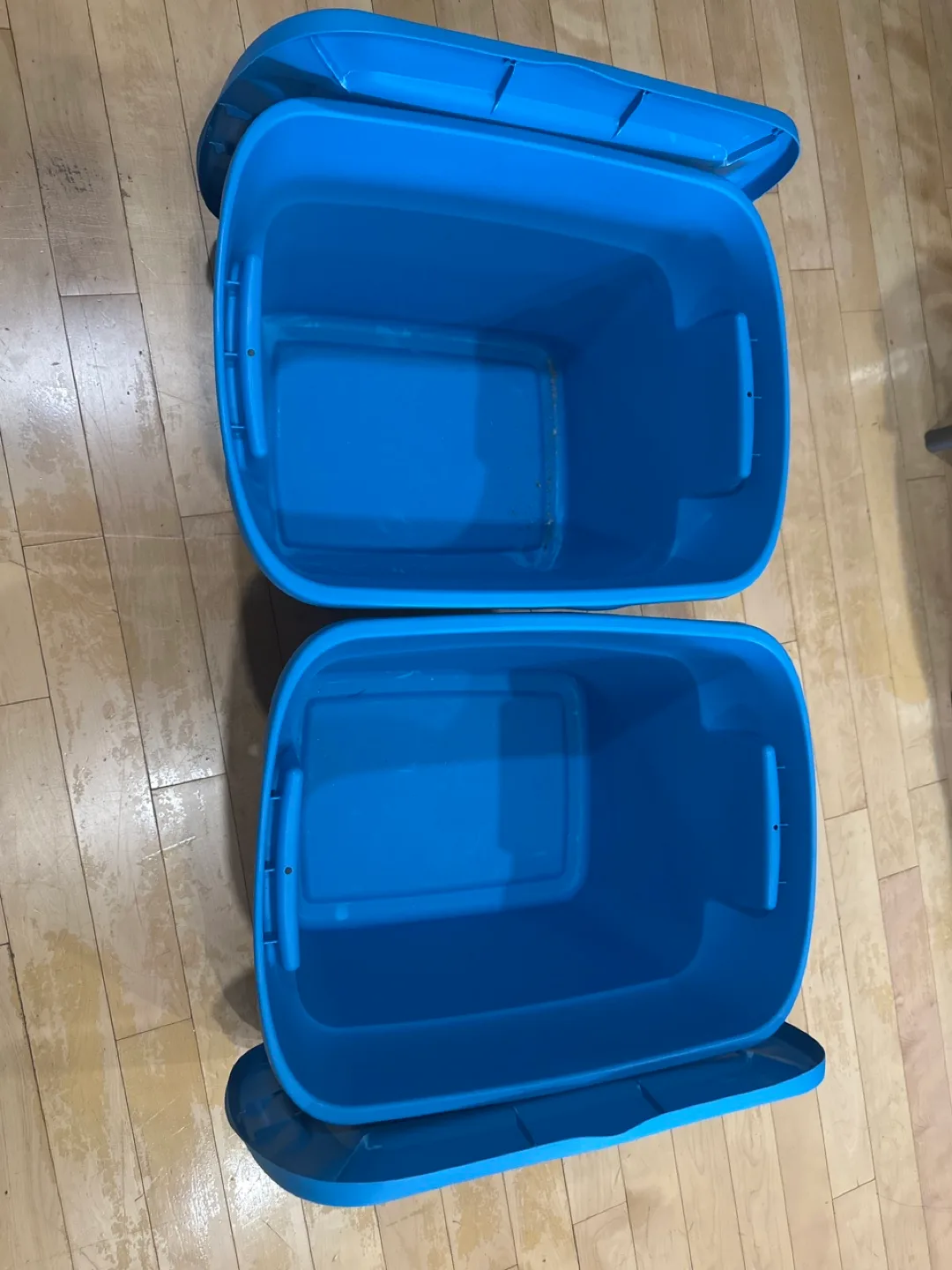 Set of 2 Blue Storage Totes with Lids thumbnail