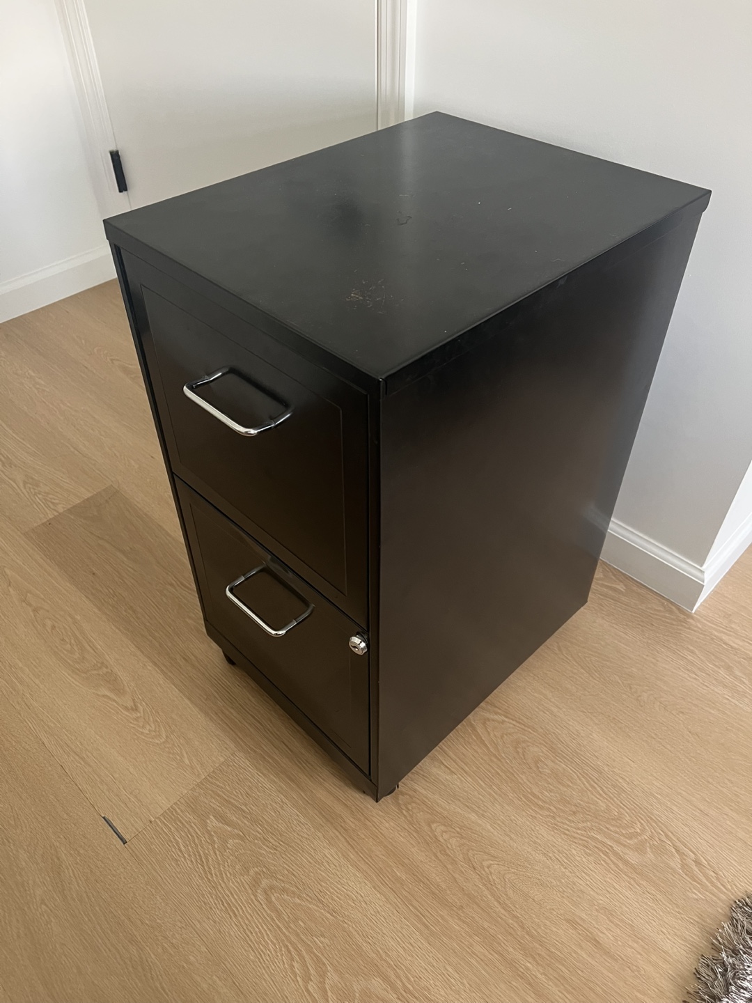 Black Metal Filing Cabinet - photo 2