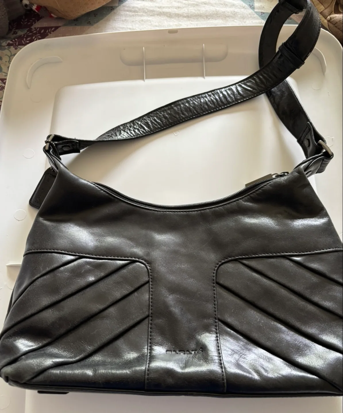 Black Leather Shoulder Bag thumbnail