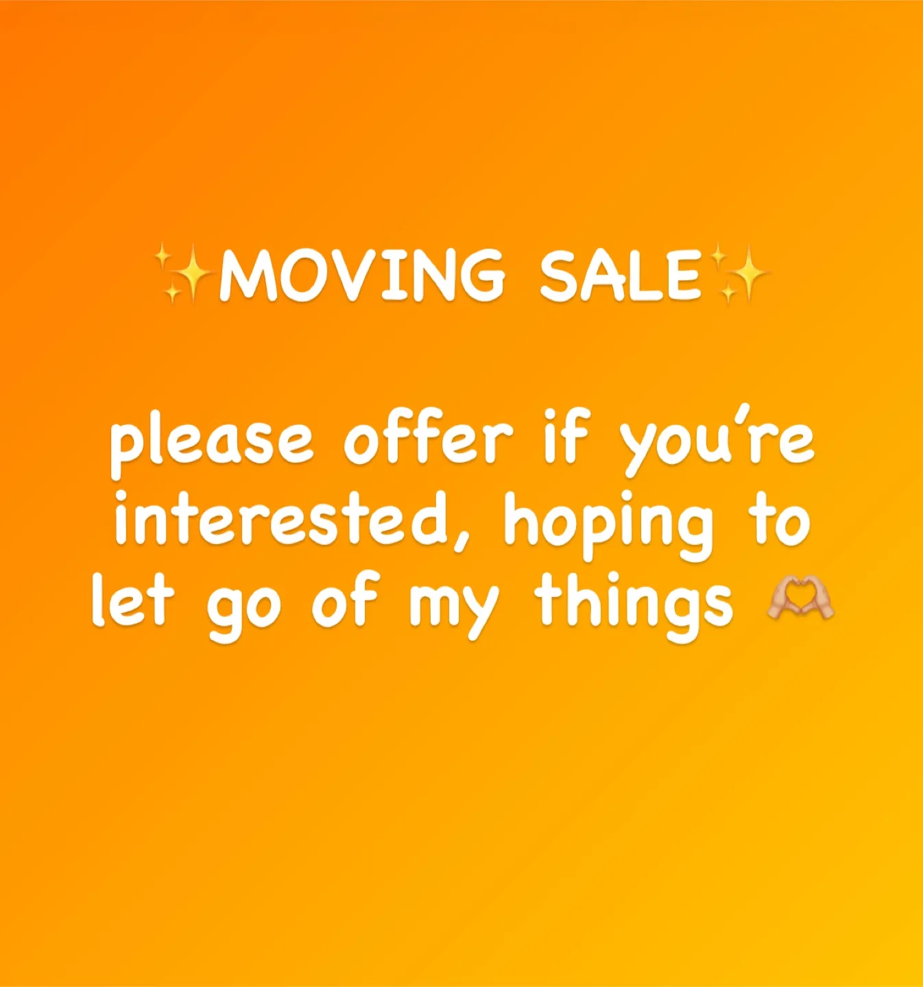 Moving Sale! thumbnail