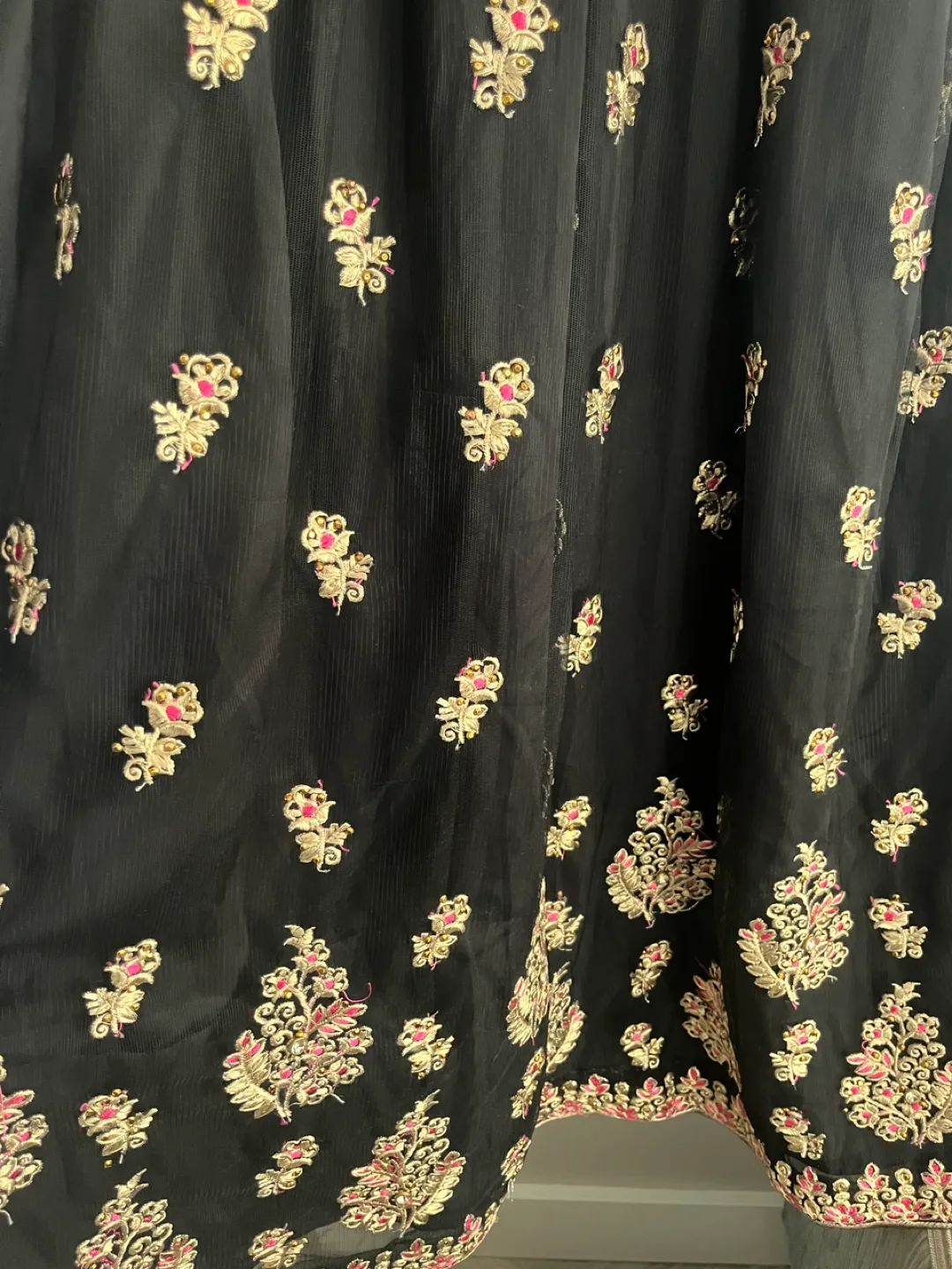 Black Dress with Floral Embroidery thumbnail