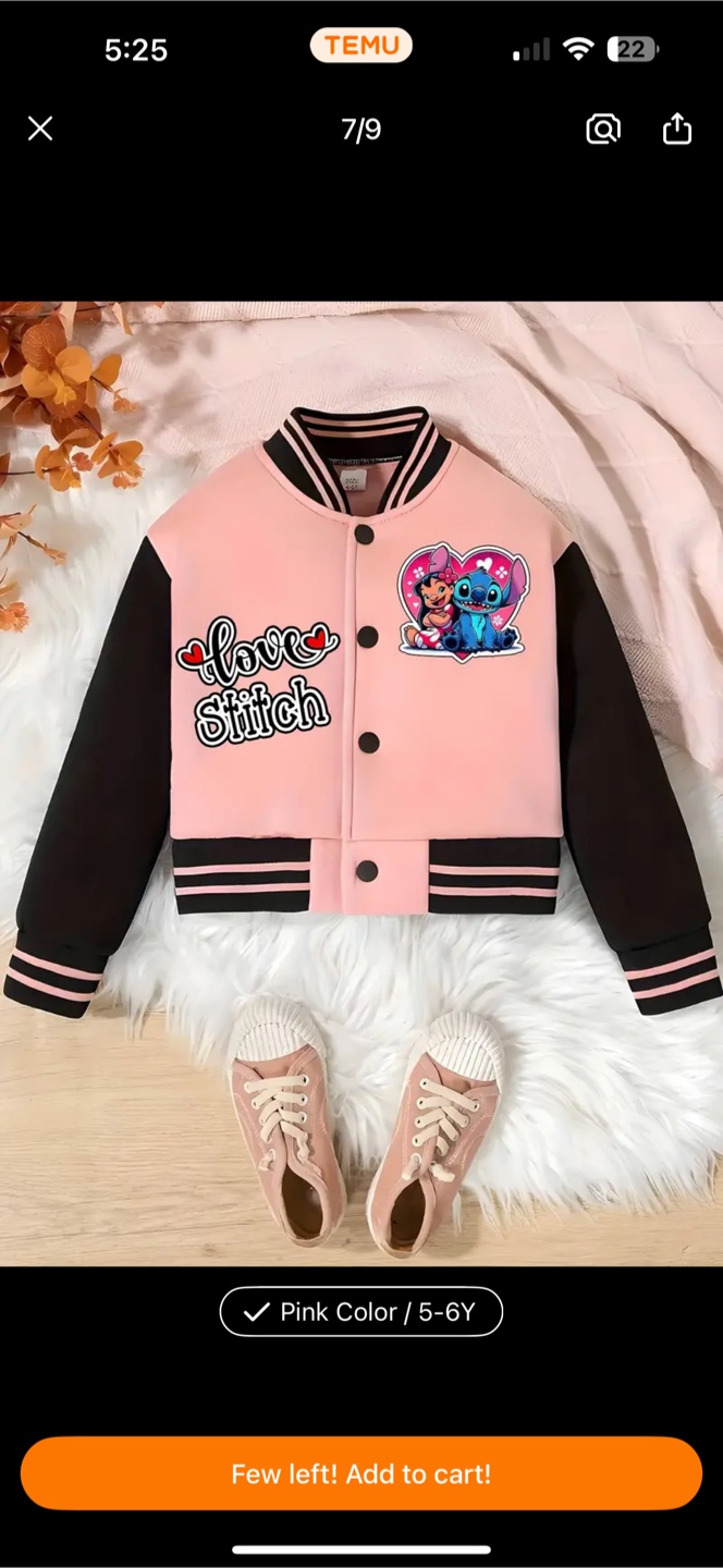 Lilo & Stitch Baseball Jacket - Size 5-6Y - photo 3