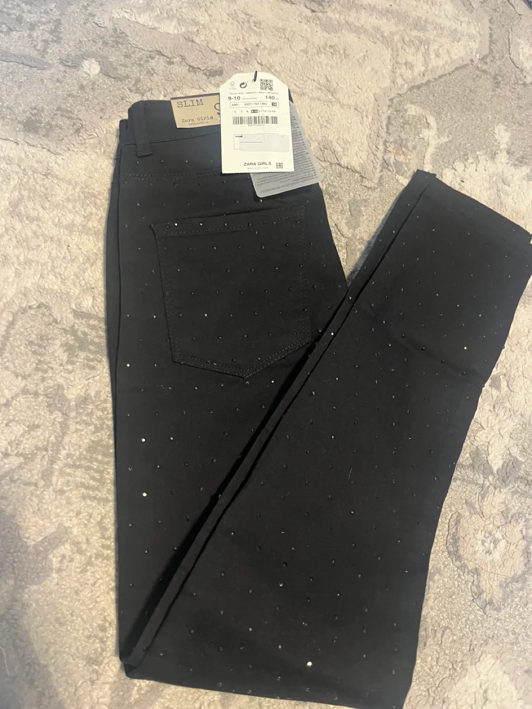 Zara Girls Black Slim Jeans, Size 9-10 thumbnail