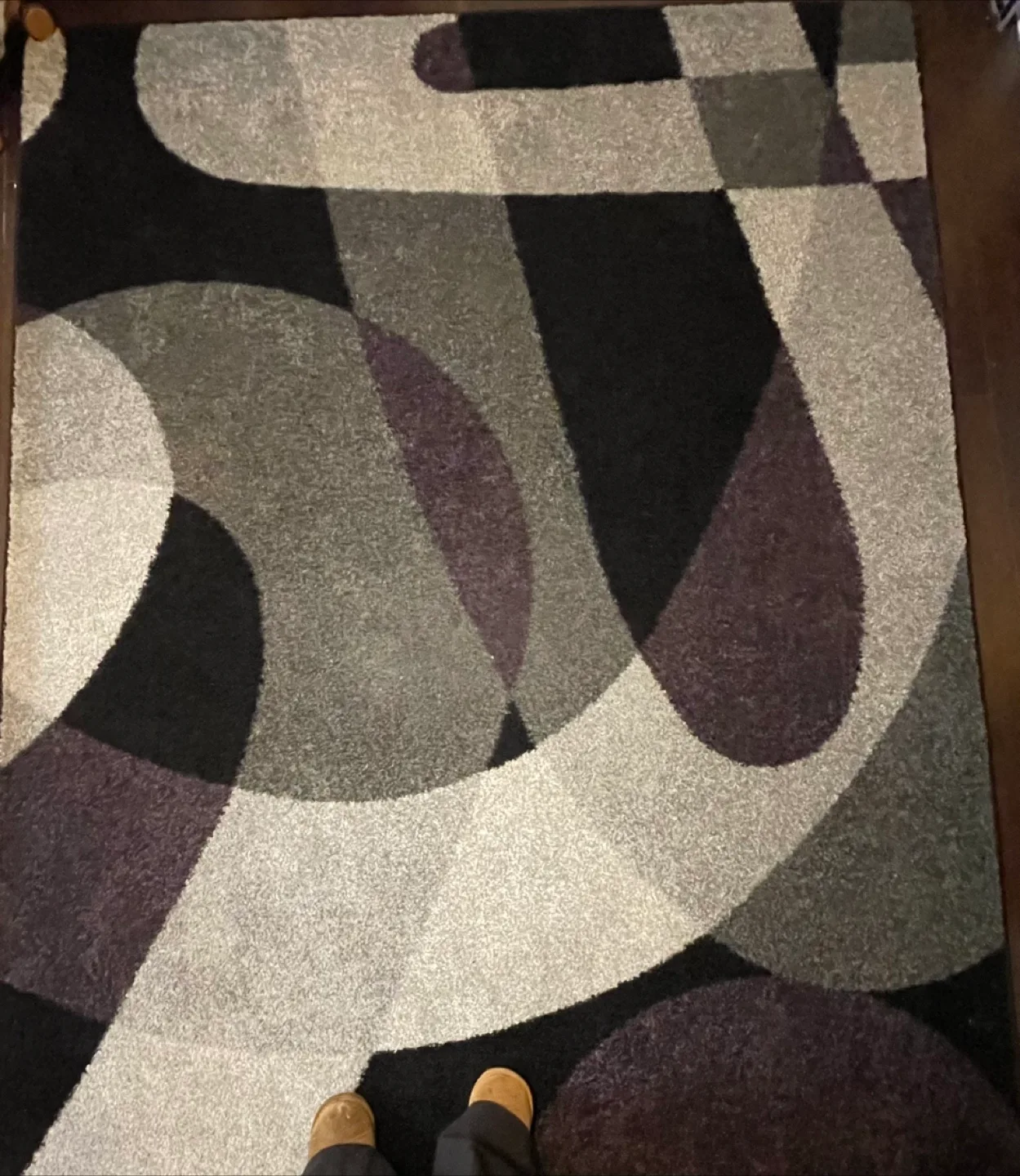 Abstract Area Rug - Black, purple, mauve, & White image indicator(2)