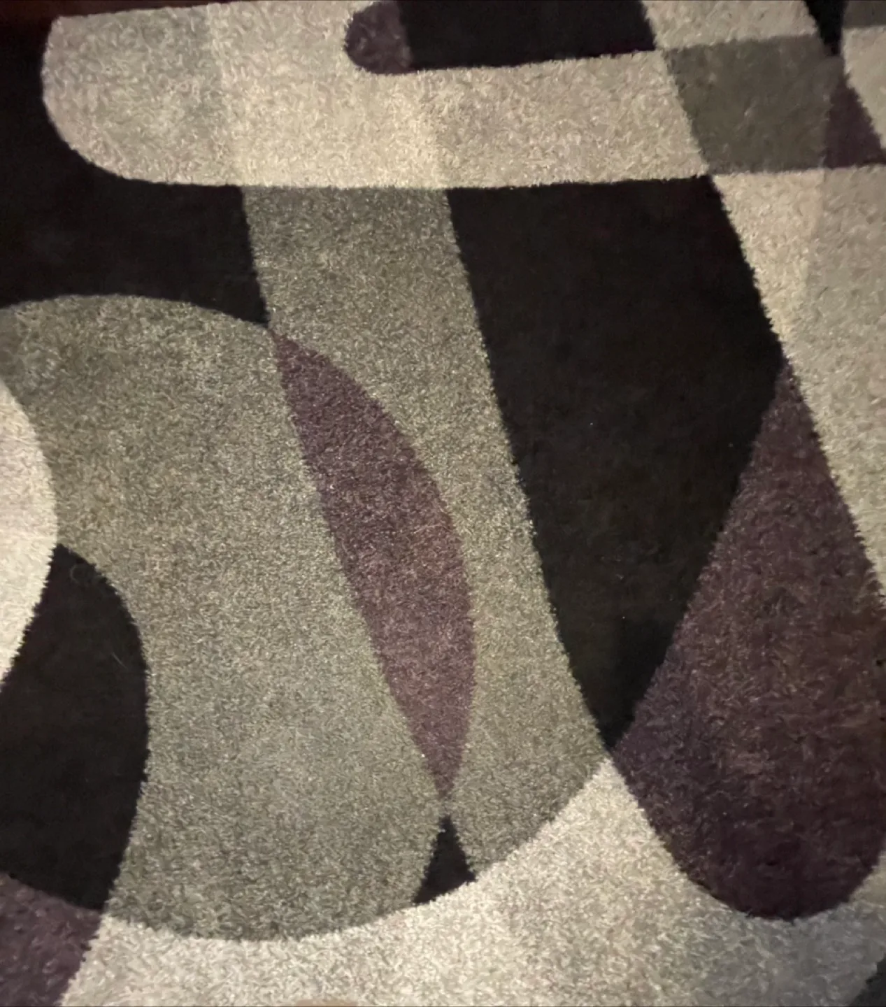 Abstract Area Rug - Black, purple, mauve, & White image indicator(3)