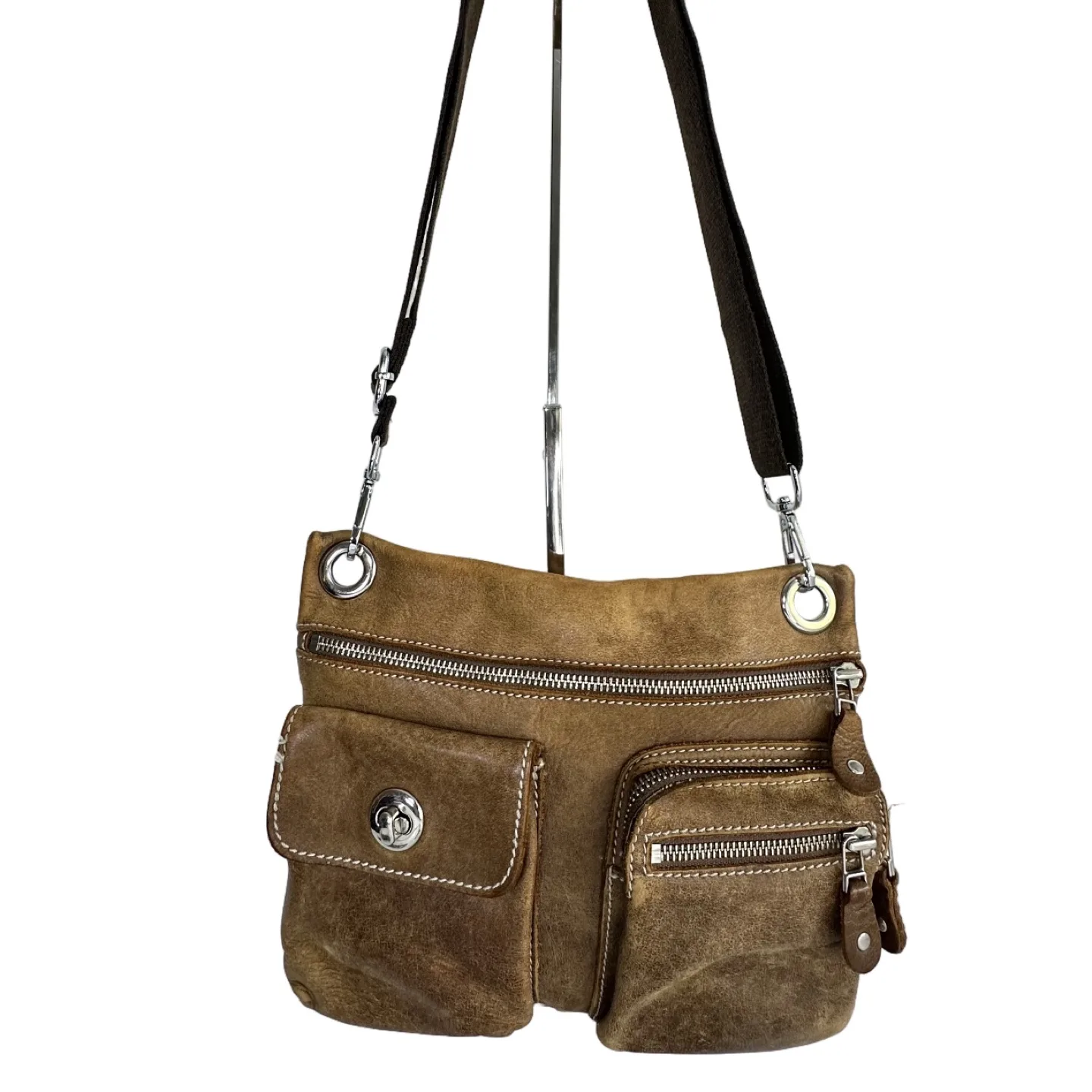 Roots Genuine Leather Brown Crossbody Bag thumbnail