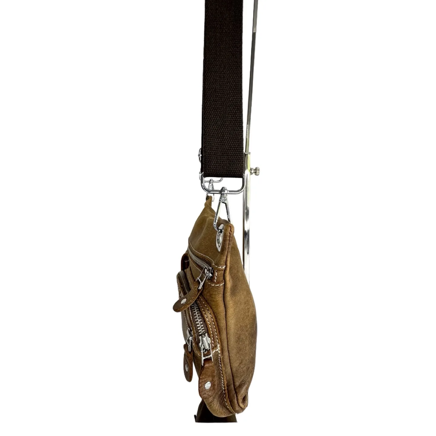 Roots Genuine Leather Brown Crossbody Bag image indicator(2)