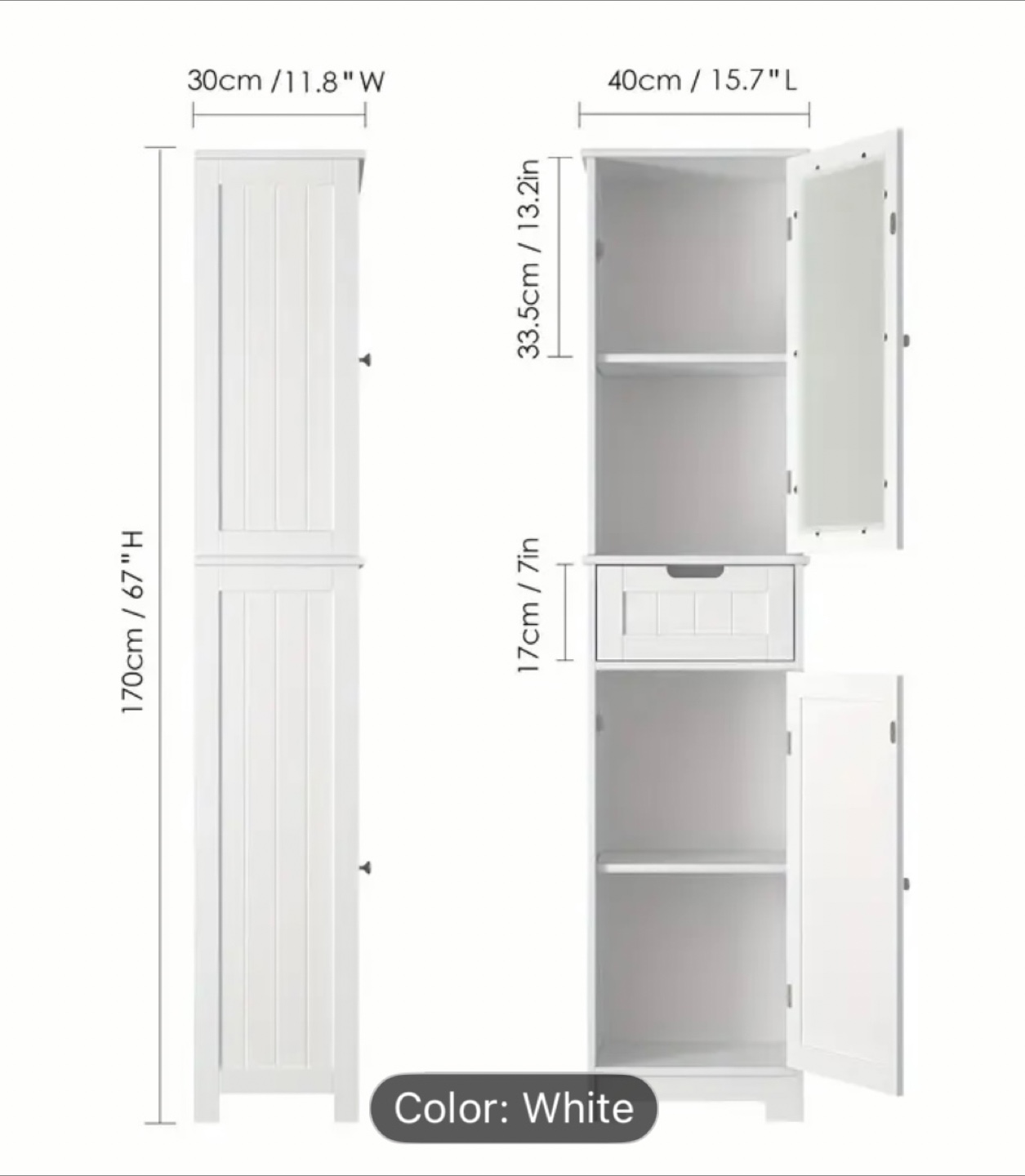 Slim bathroom/kitchen storage cabinet - photo 5