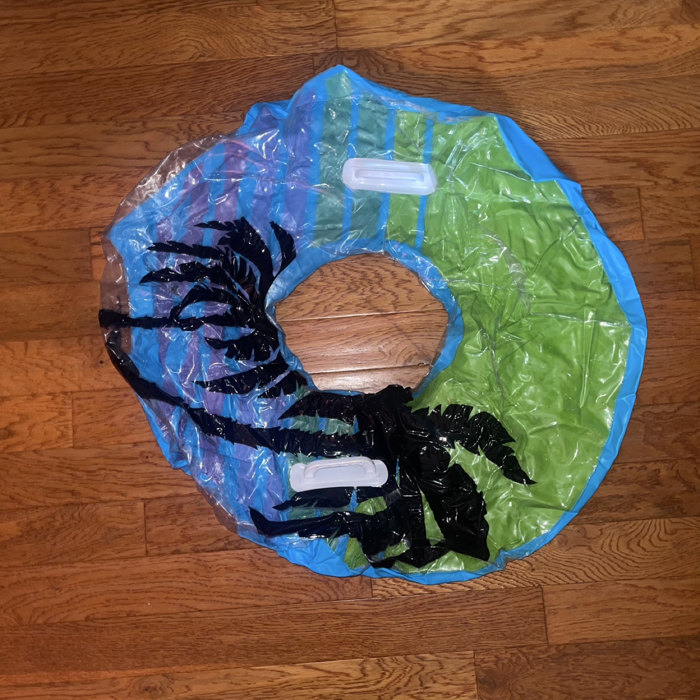 Target Blue green black palm floatie