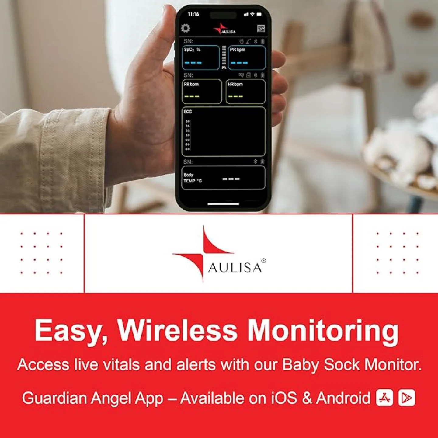 Guardian Angel GA1001 Lite Plus Baby Smart Monitor image indicator(2)