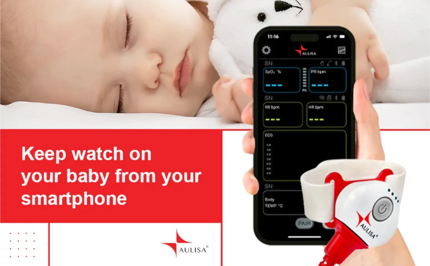 Guardian Angel GA1001 Lite Plus Baby Smart Monitor image indicator(9)