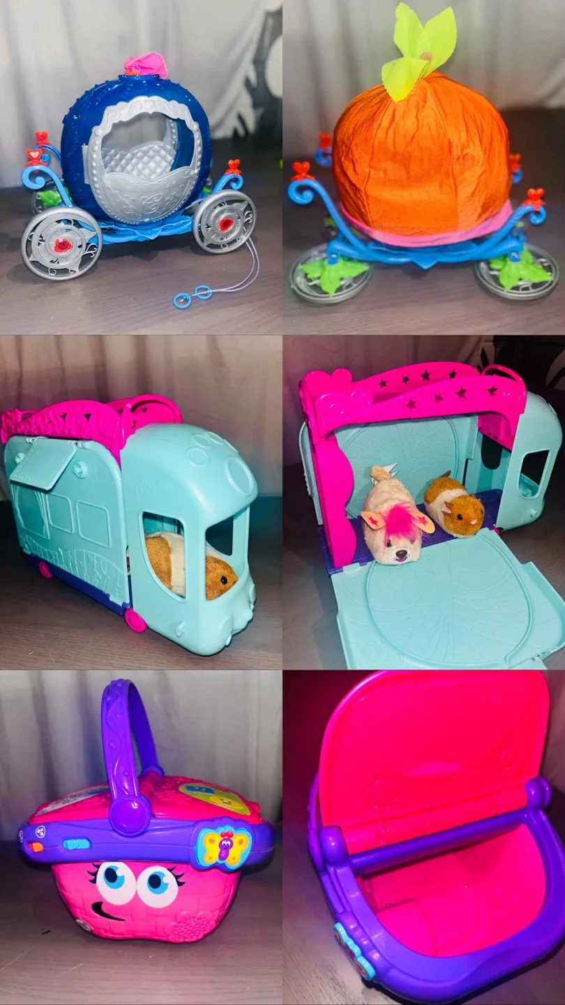 Various Toys: Cinderella Carriage, Train, & Picnic Basket thumbnail