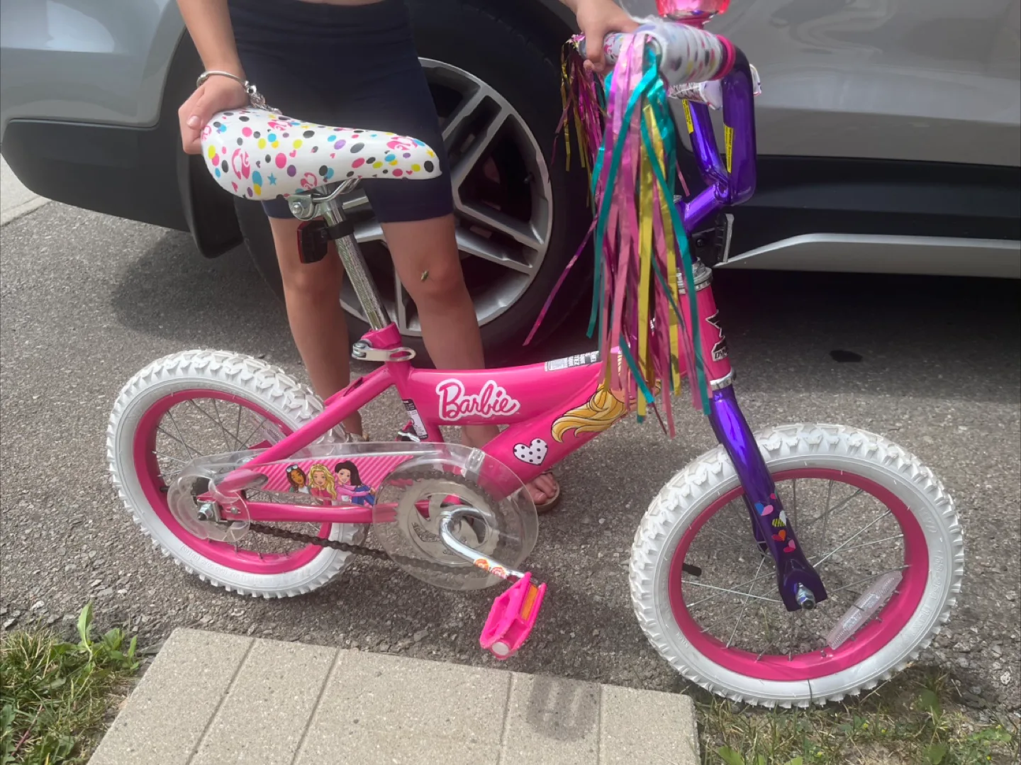 Barbie 14-inch Kids Bike - Pink & Purple thumbnail