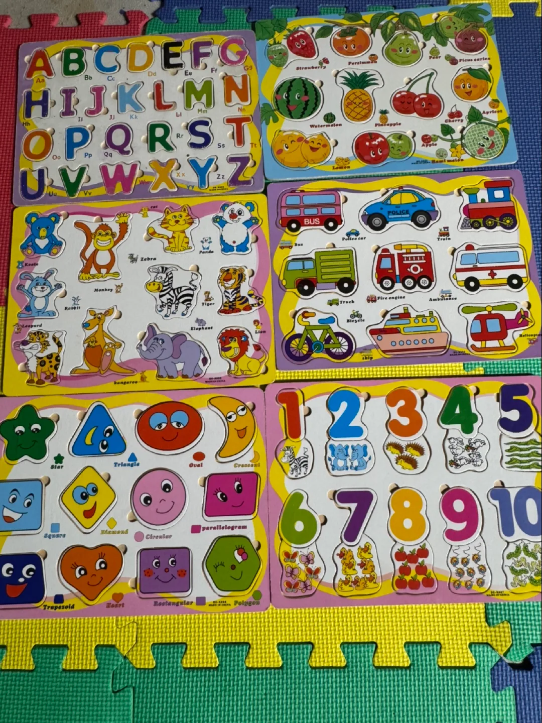 Kids Wooden Puzzles - Letters, Numbers, Shapes, Animals thumbnail