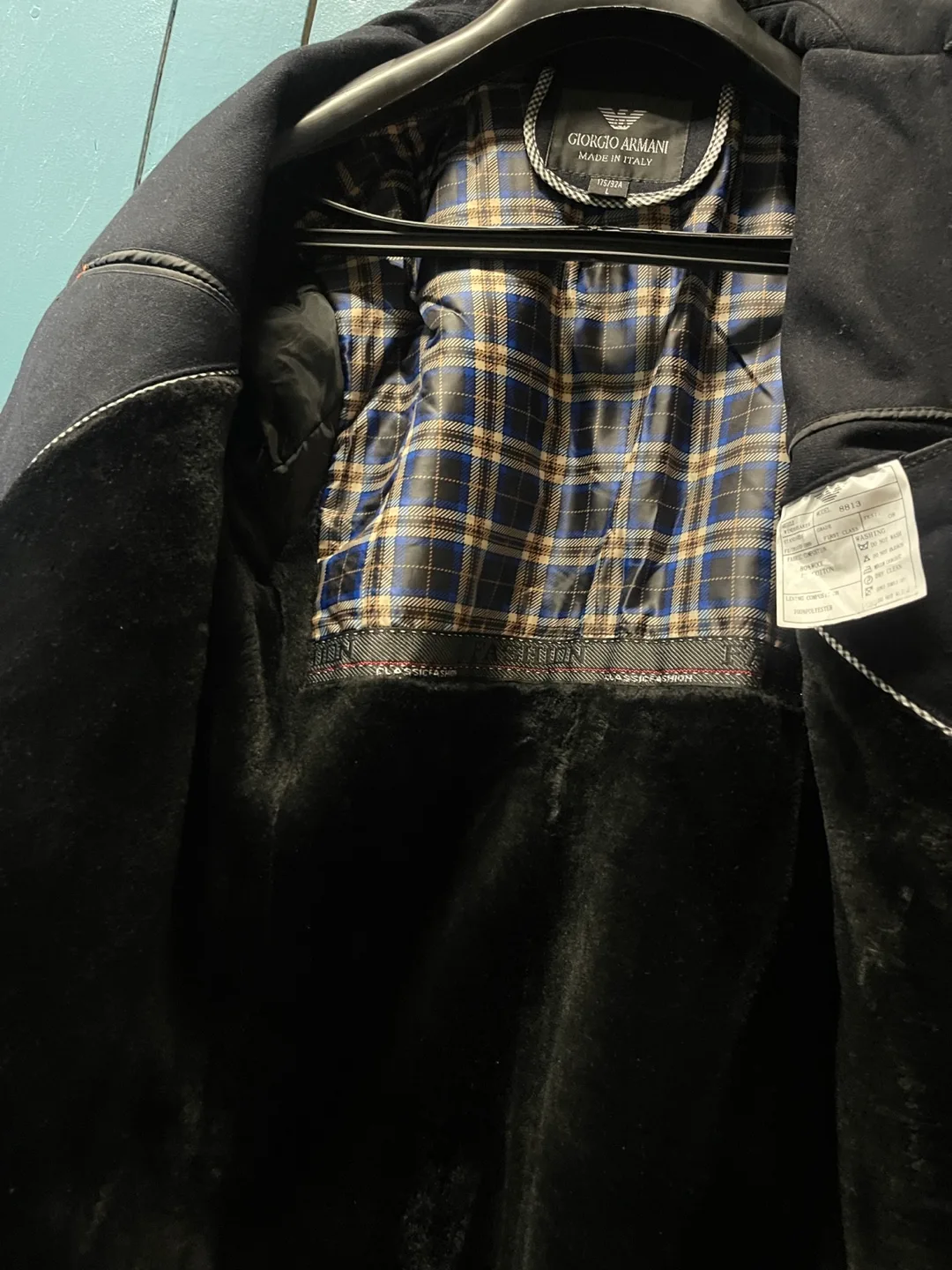 Giorgio Armani Black Wool Blend Coat - Size L thumbnail