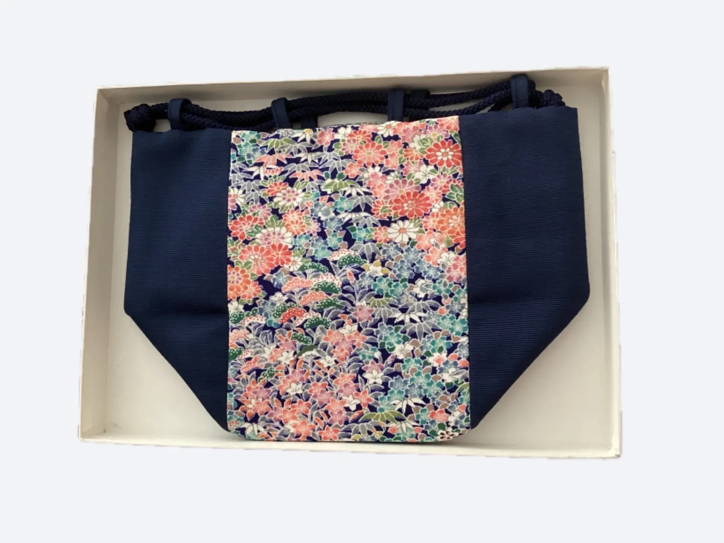 Japanese Kaga Yuzen handmade Floral Print Tote Bag - Like New! image indicator(2)
