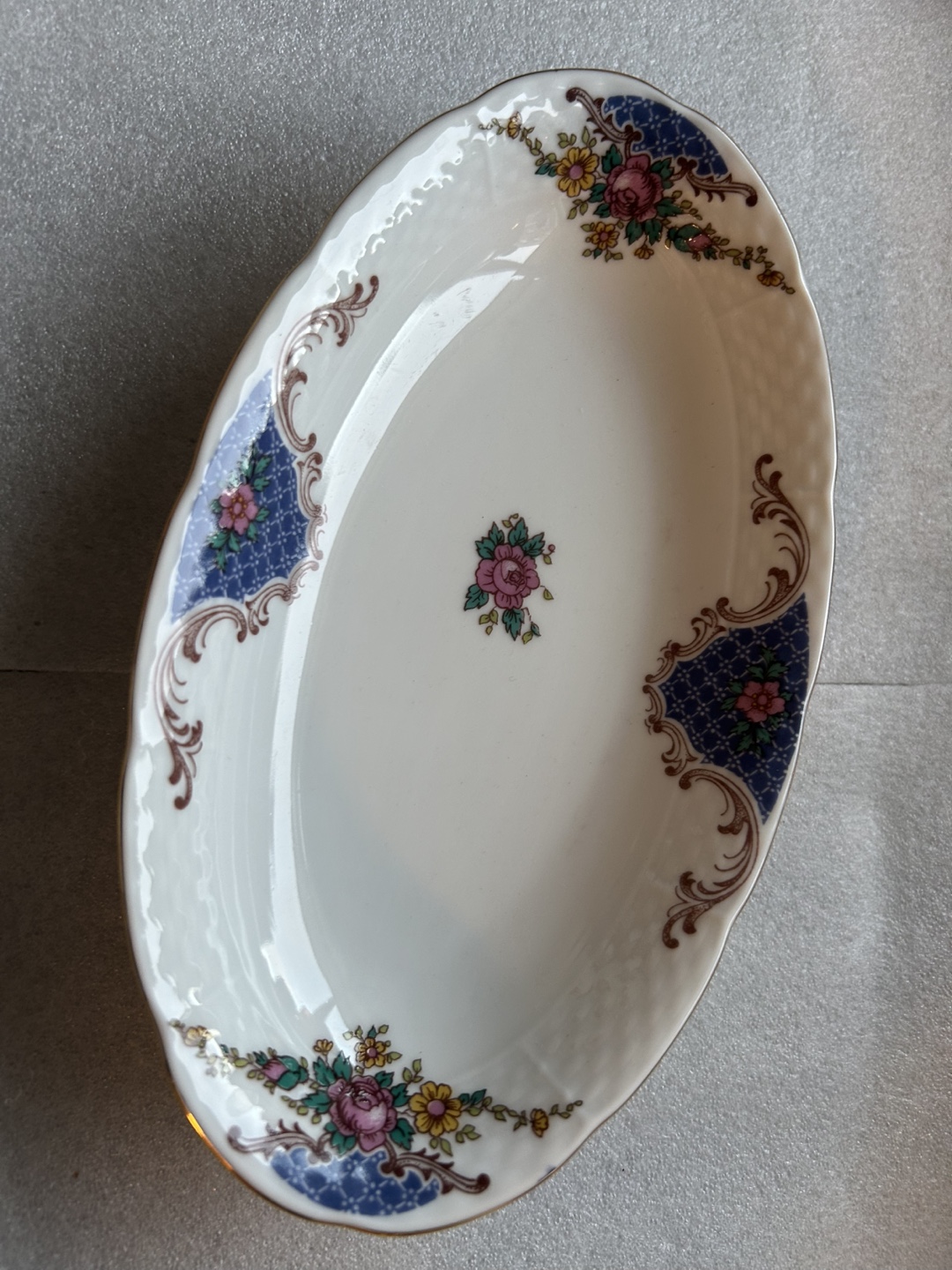 NEW Cristallerie Holland Vintage Porcelain Gold Trim Oval Dish - photo 3