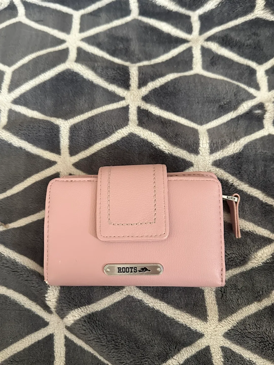 Roots Pink Leather Wallet thumbnail