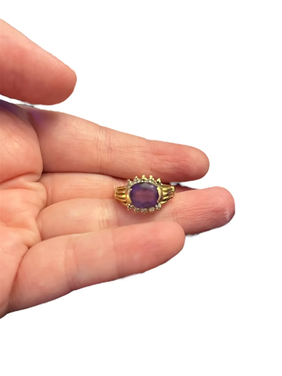 14K Gold Ring with Amethyst Stone thumbnail