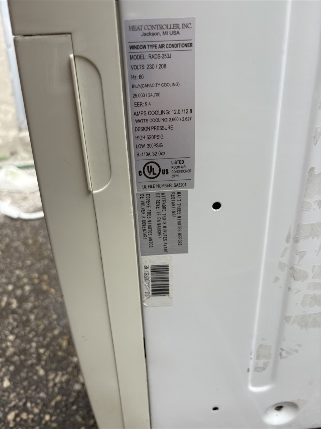 Comfort-Aire RADS-253J Window Air Conditioner - photo 2