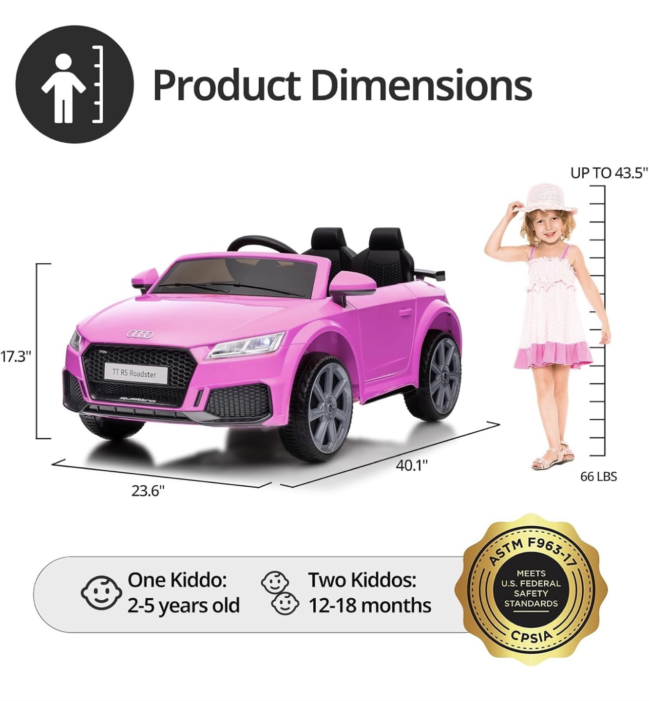 Audi TT RS Roadster Ride-On Car - Pink + FREE 🎁 - photo 5