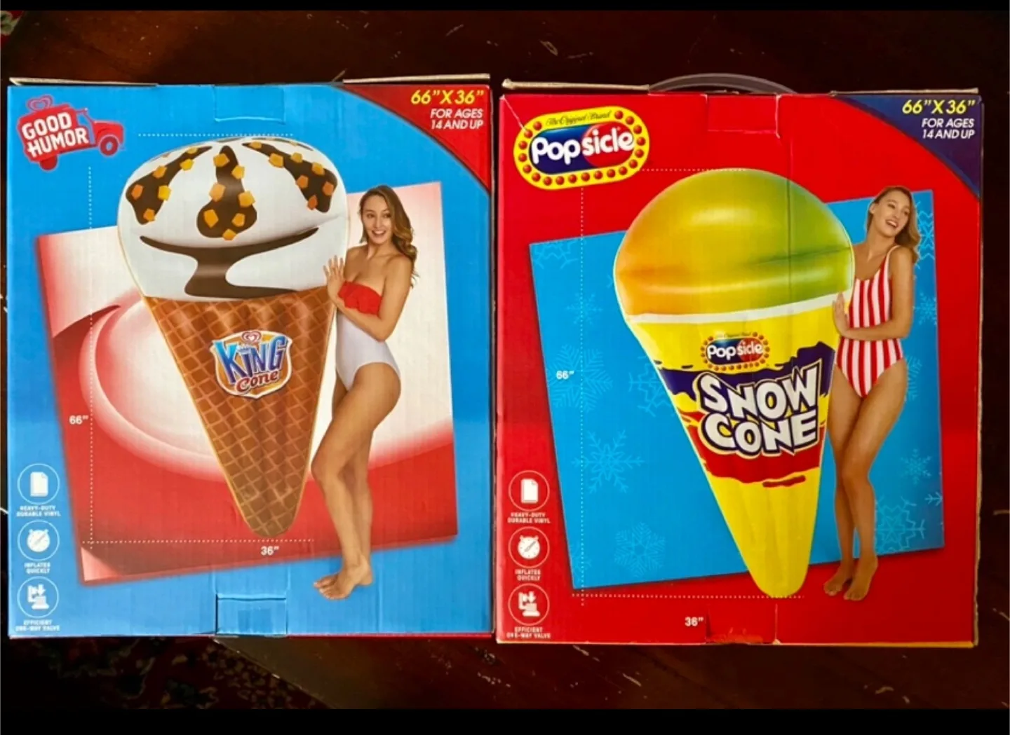 NIB Giant Popsicle Ice-Cream Snow-cone Pool Floats image indicator(10)