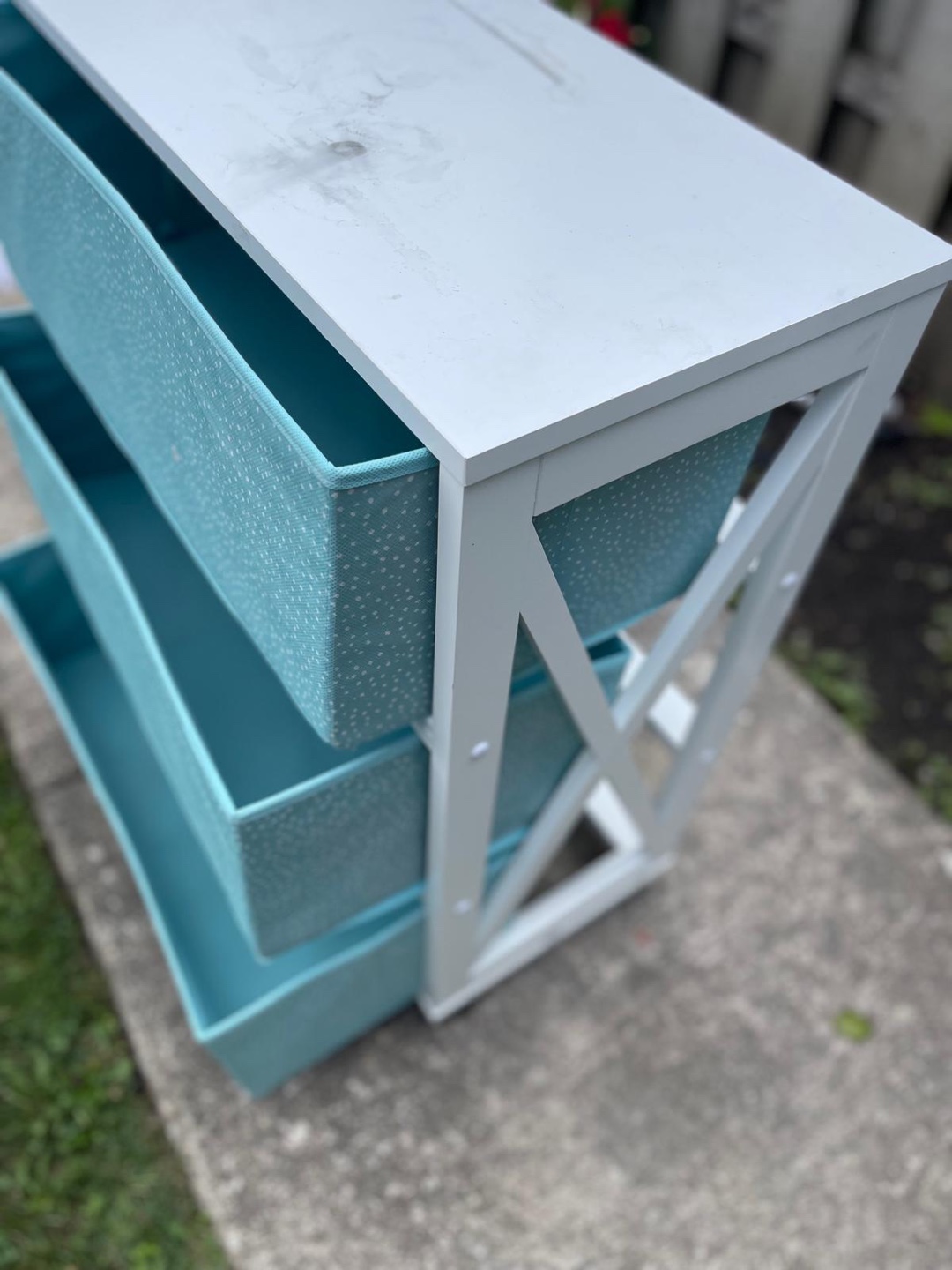 White Frame 3-Drawer Storage Unit - photo 3