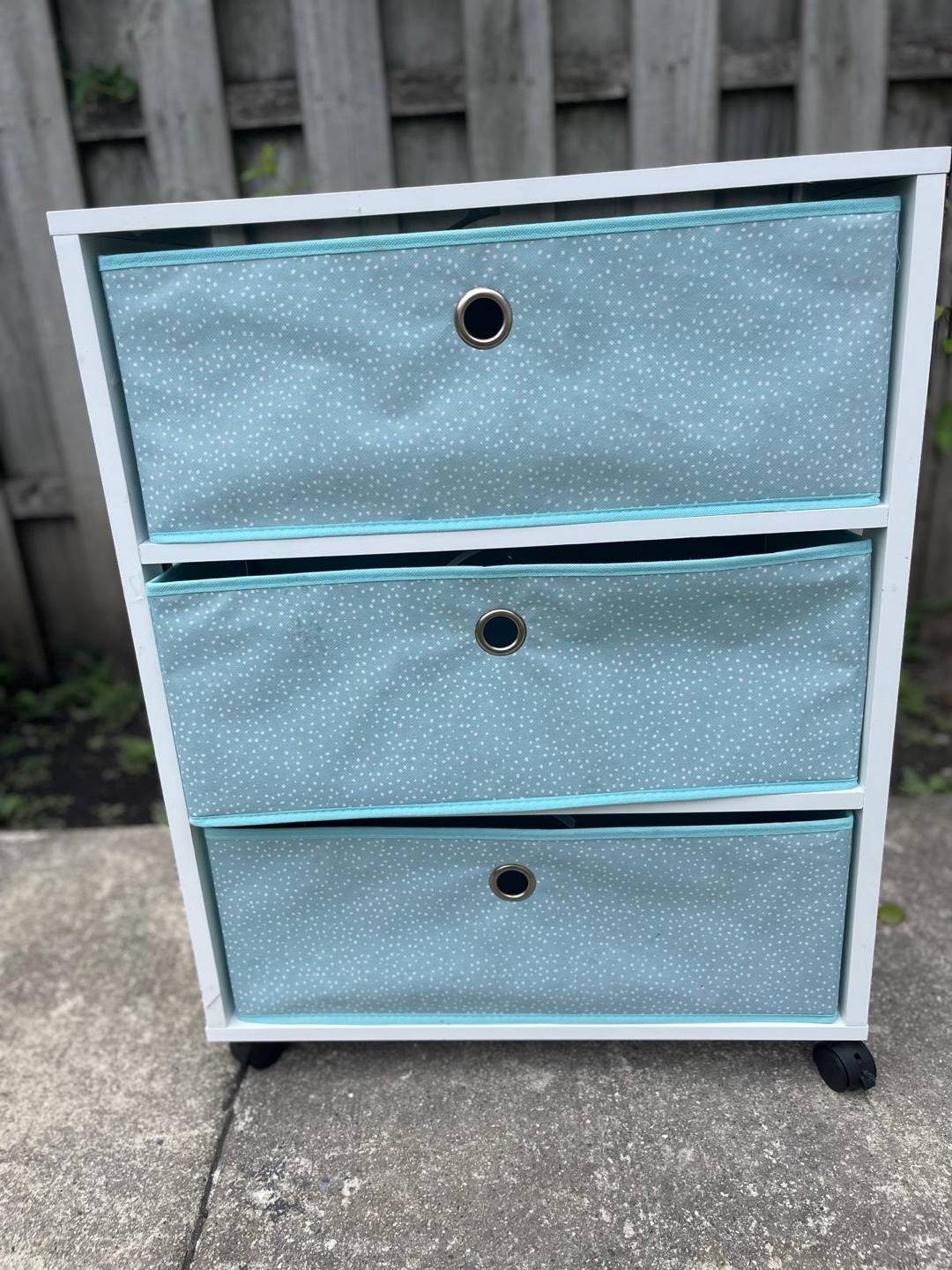 White Frame 3-Drawer Storage Unit