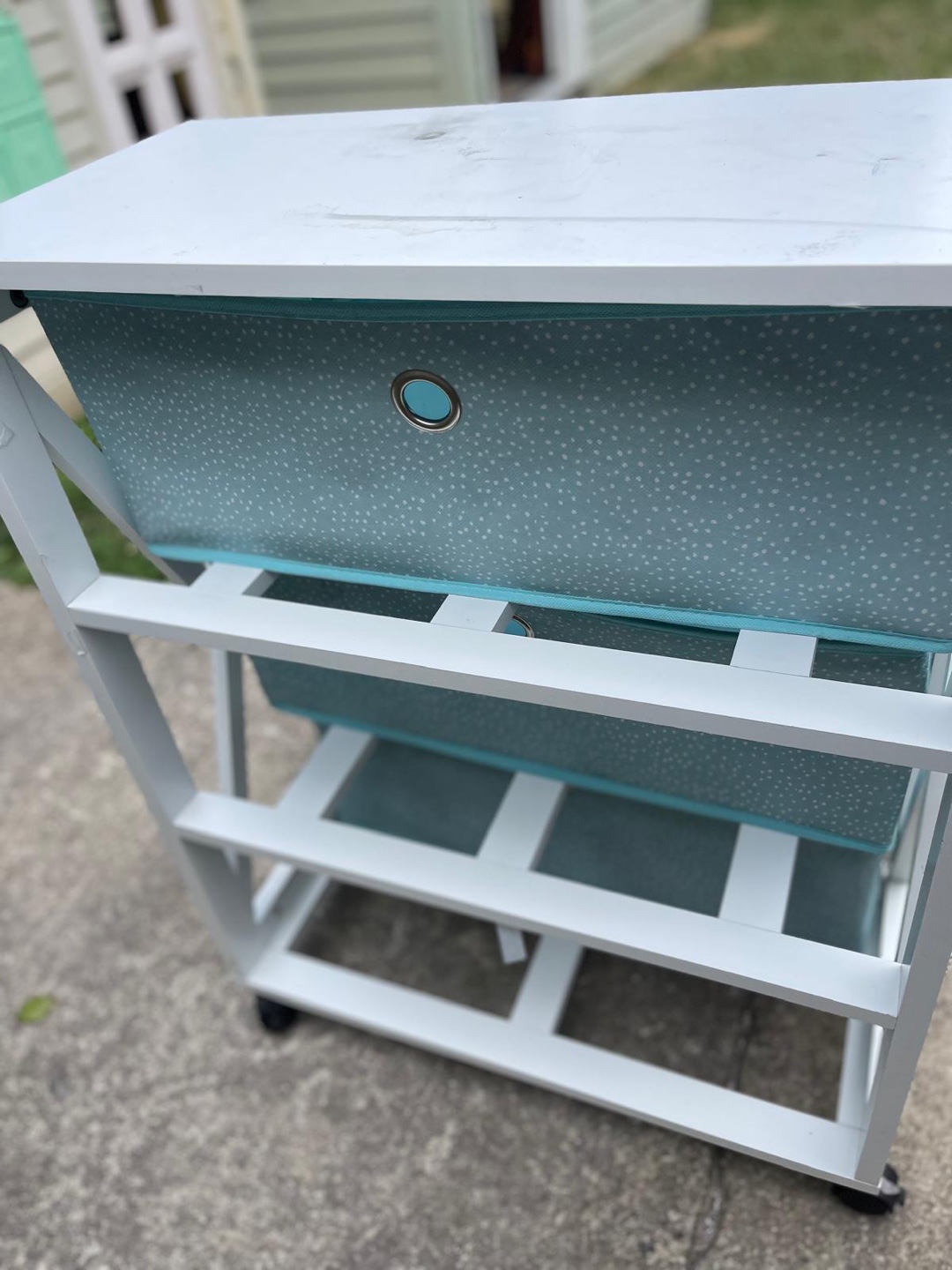 White Frame 3-Drawer Storage Unit - photo 2
