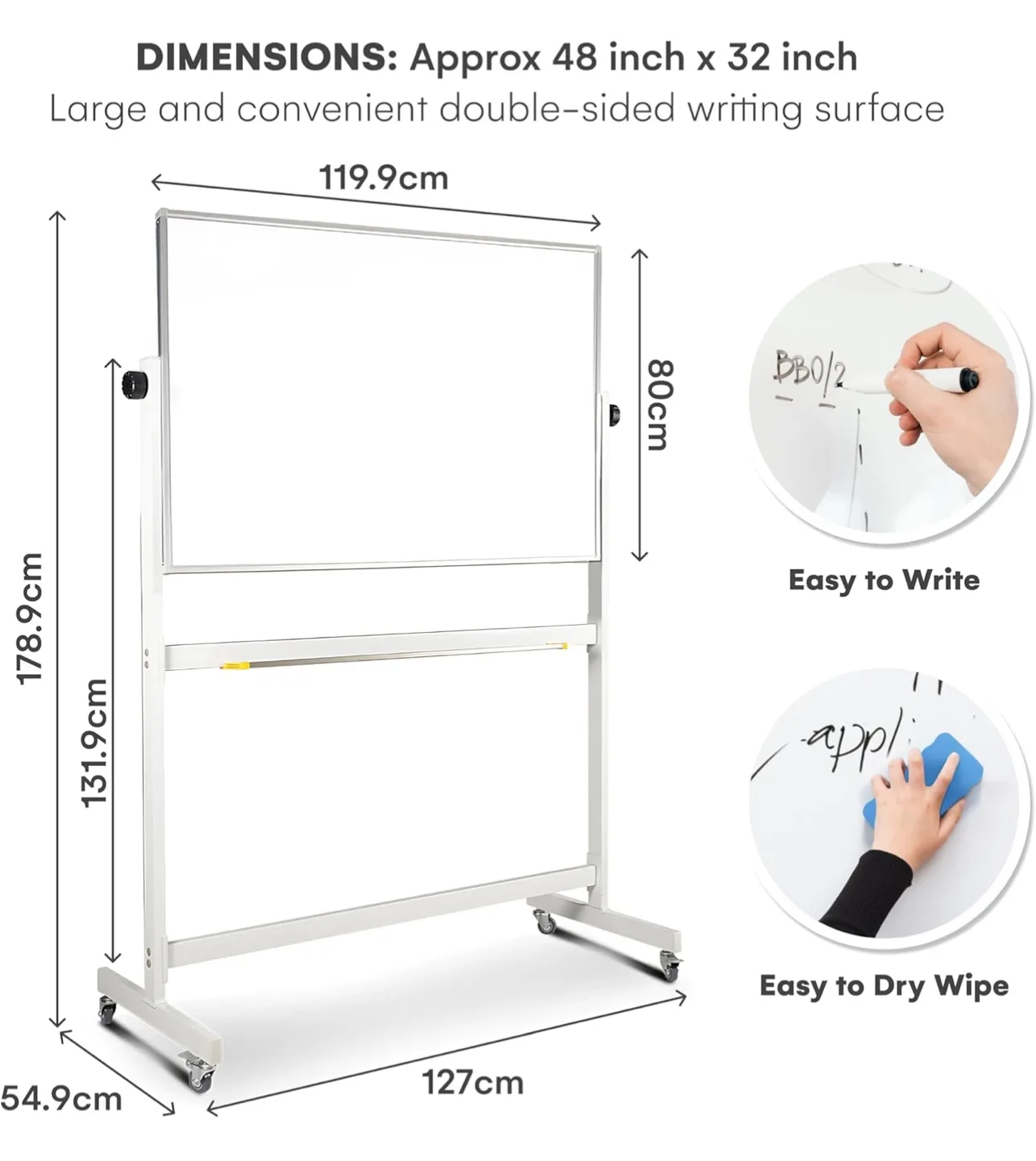 SEALED Mobile Whiteboard 48" x 32” + Accessories image indicator(10)