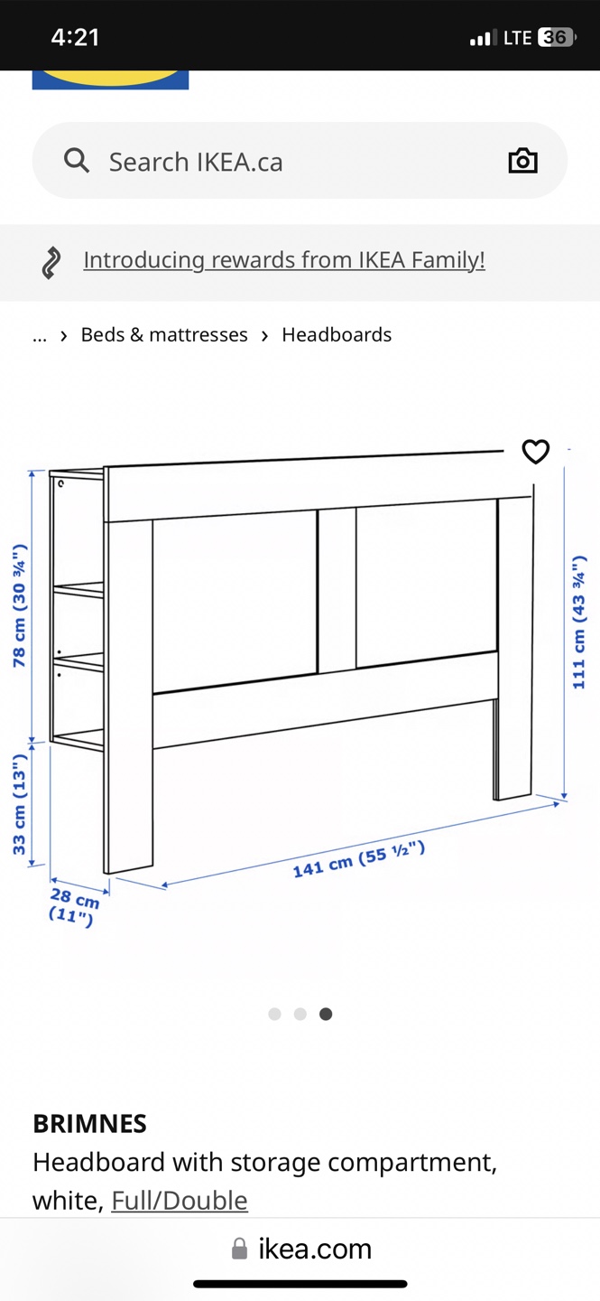 Headboard with Storage - White, Full/Double - photo 3