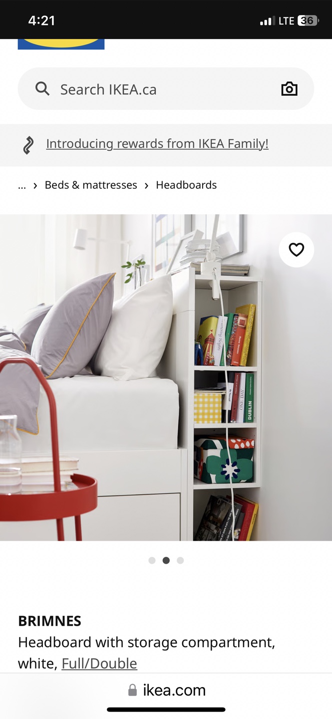 Headboard with Storage - White, Full/Double - photo 2