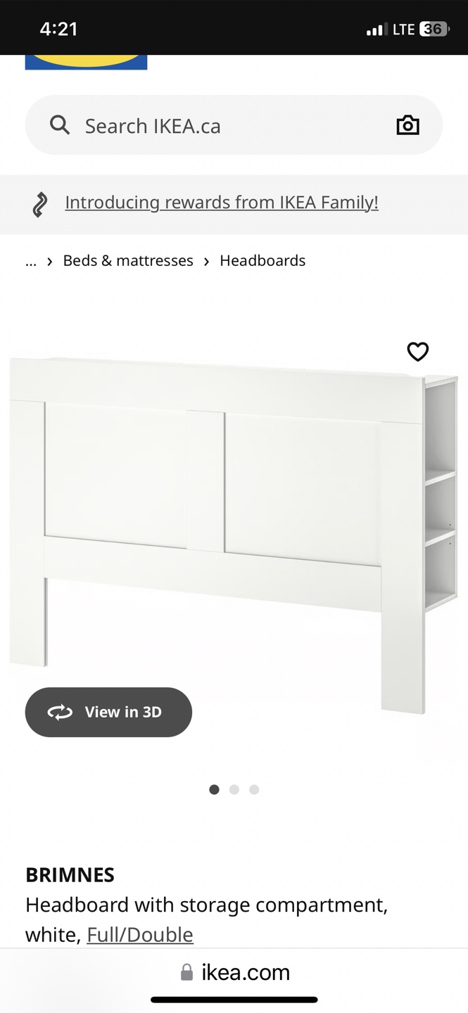 Headboard with Storage - White, Full/Double