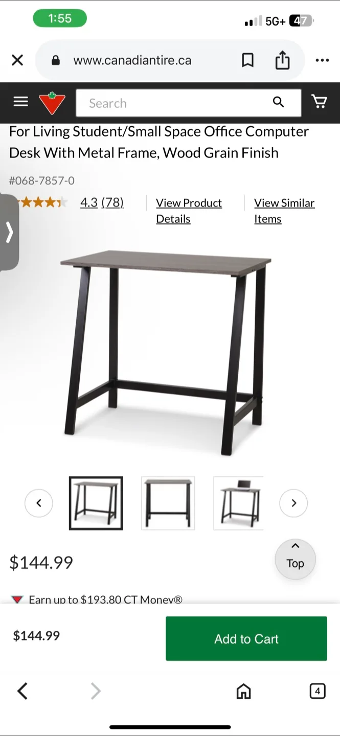 For Living Student Desk - Wood Grain Finish thumbnail