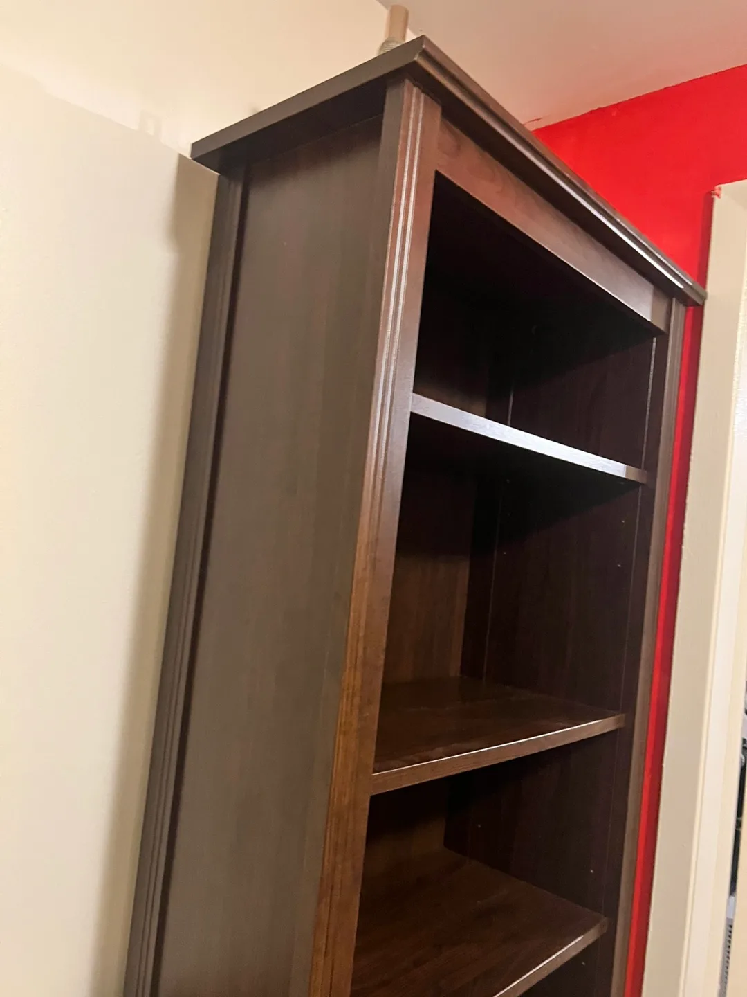 Tall Wooden Bookcase - Brown thumbnail