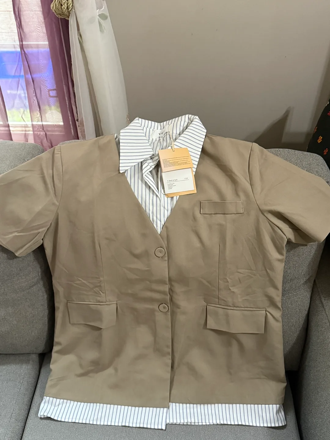 New ~ short sleeve blazer thumbnail
