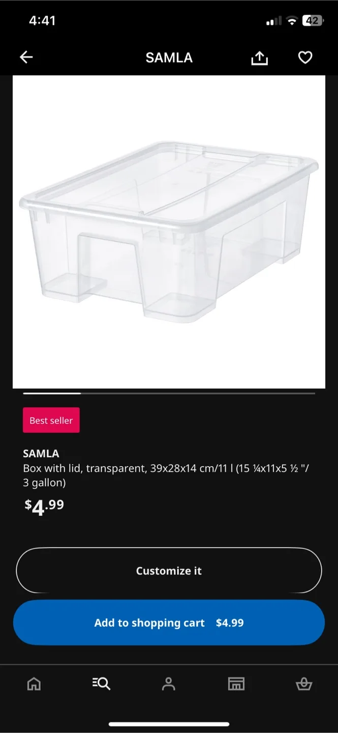 IKEA SAMLA Box with Lid thumbnail