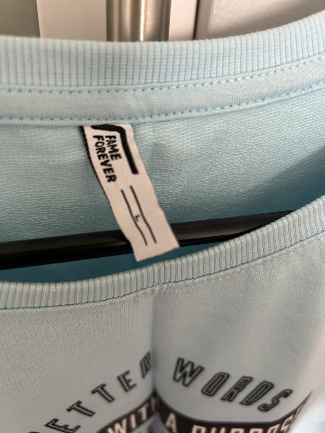 Fame Forever Light Blue Sweatshirt - Size L image indicator(3)