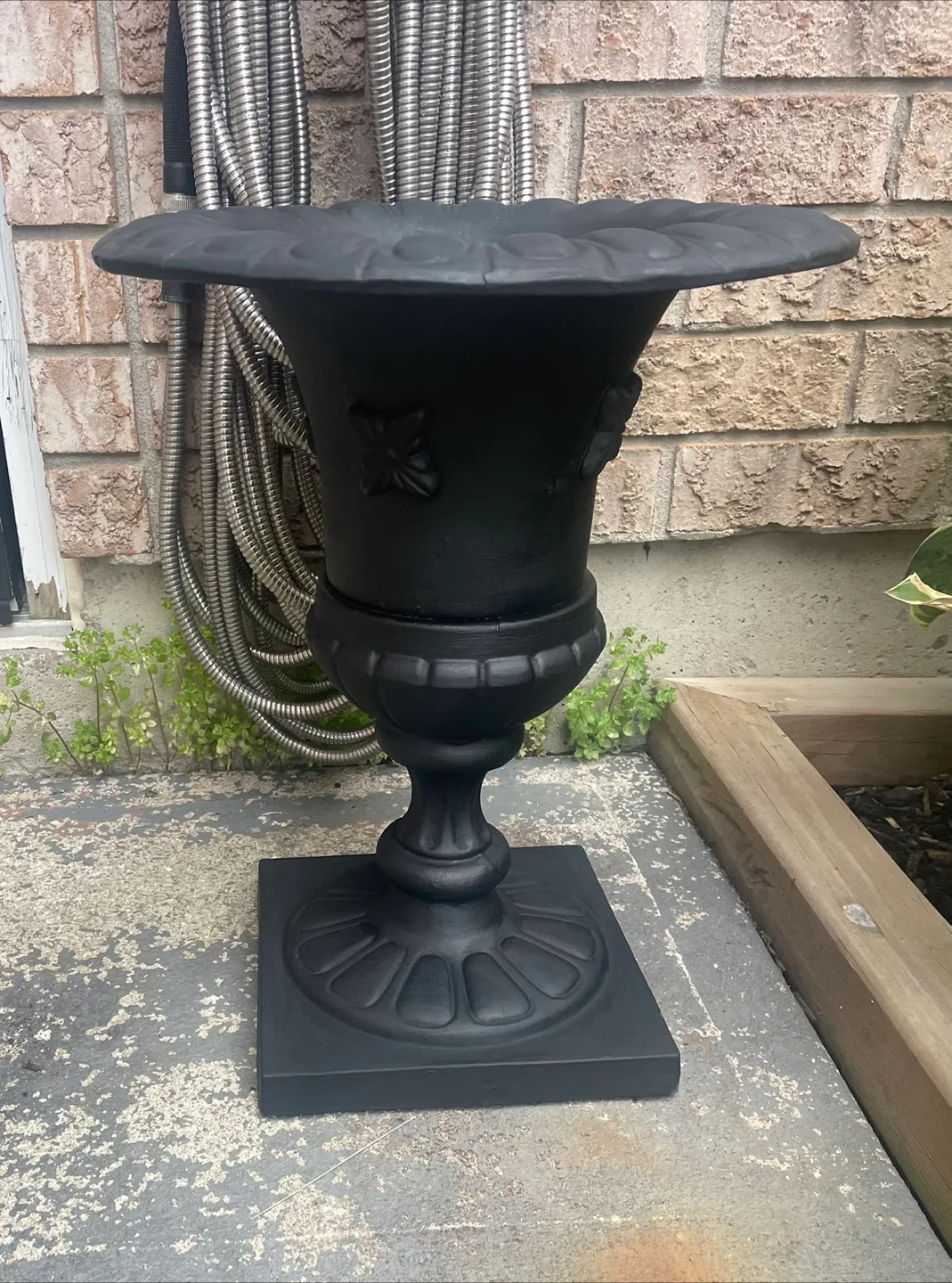Black Cast Iron Urn Planter thumbnail