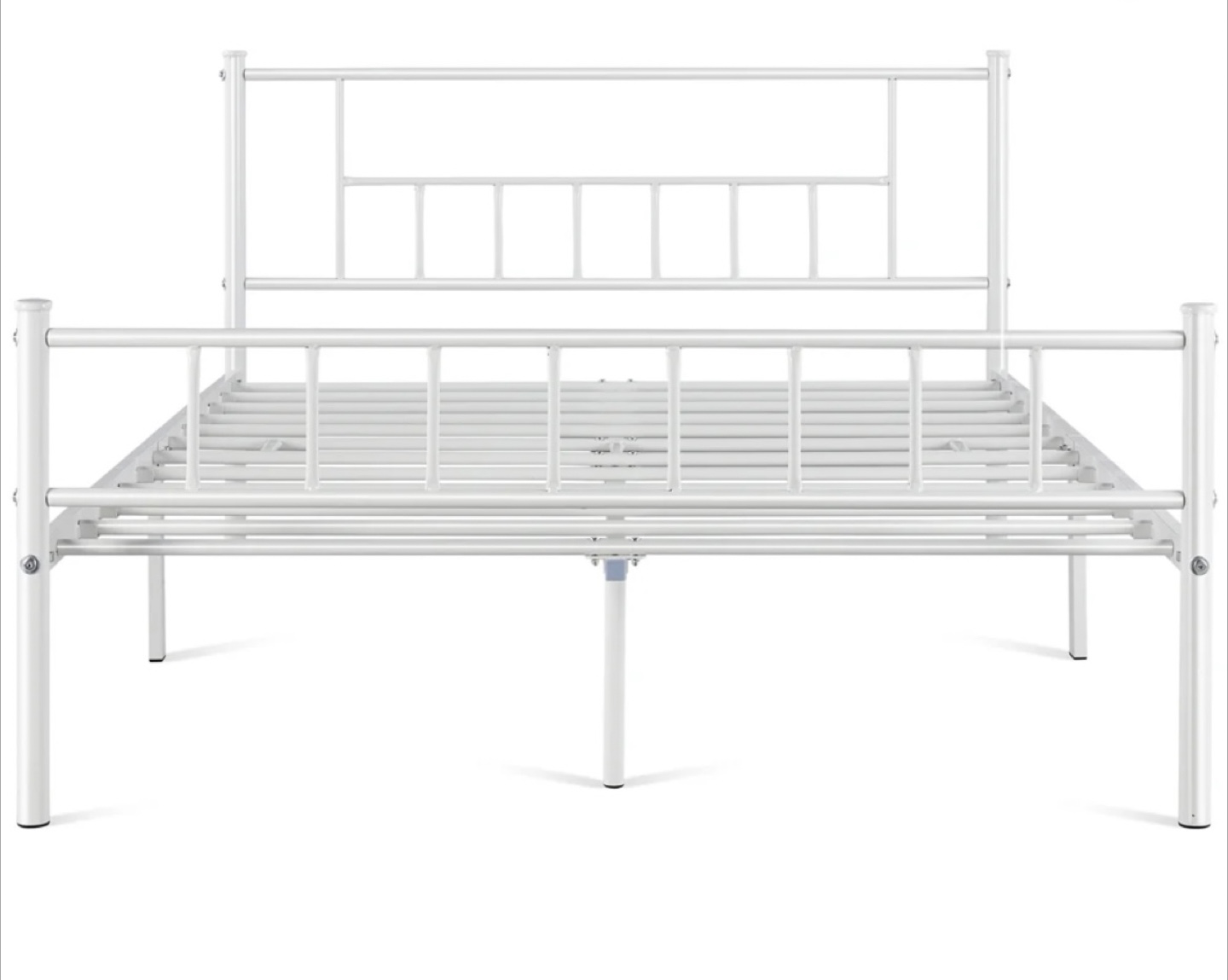 White Metal Bed Frame with Green Tea Memory Foam Mattress - photo 3