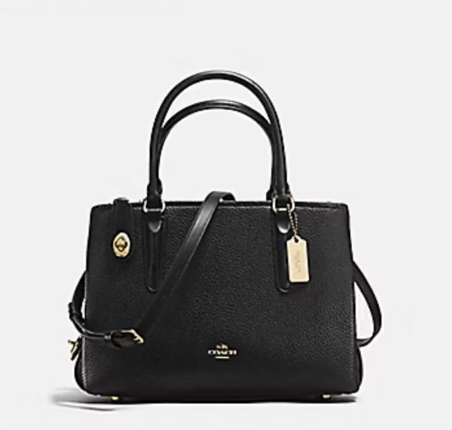 Coach Black Leather Satchel Handbag thumbnail