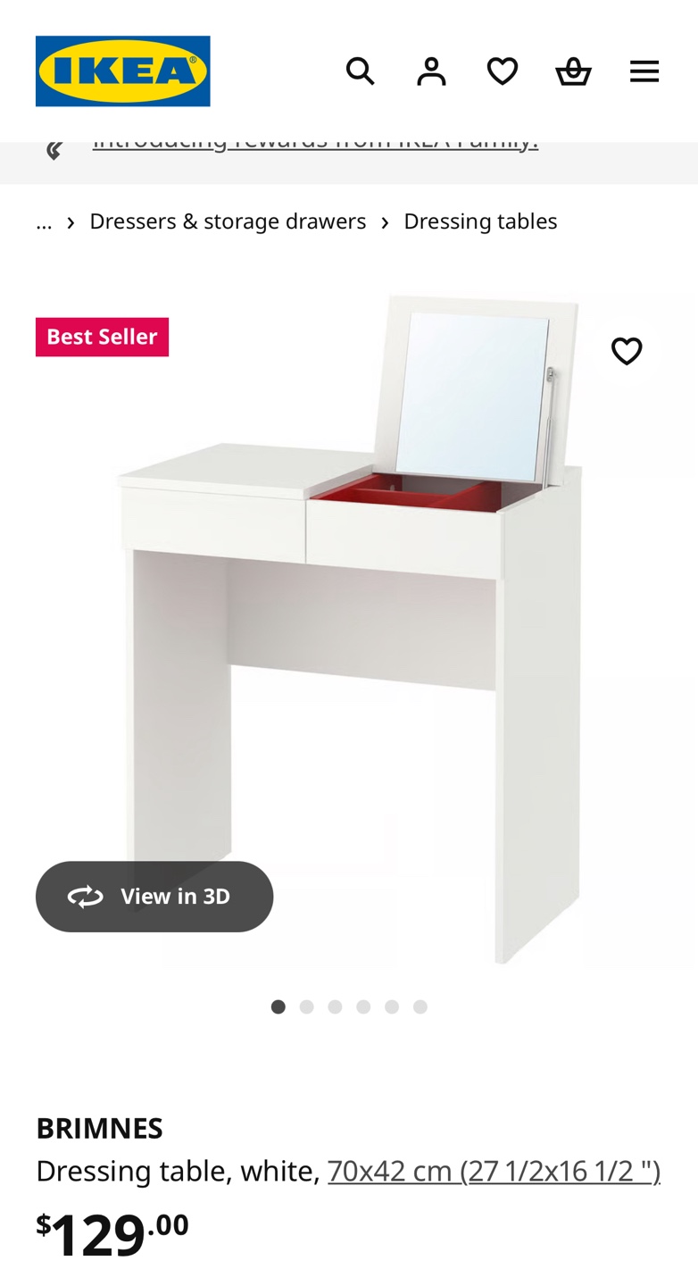 IKEA Brimnes Dressing Table - White
